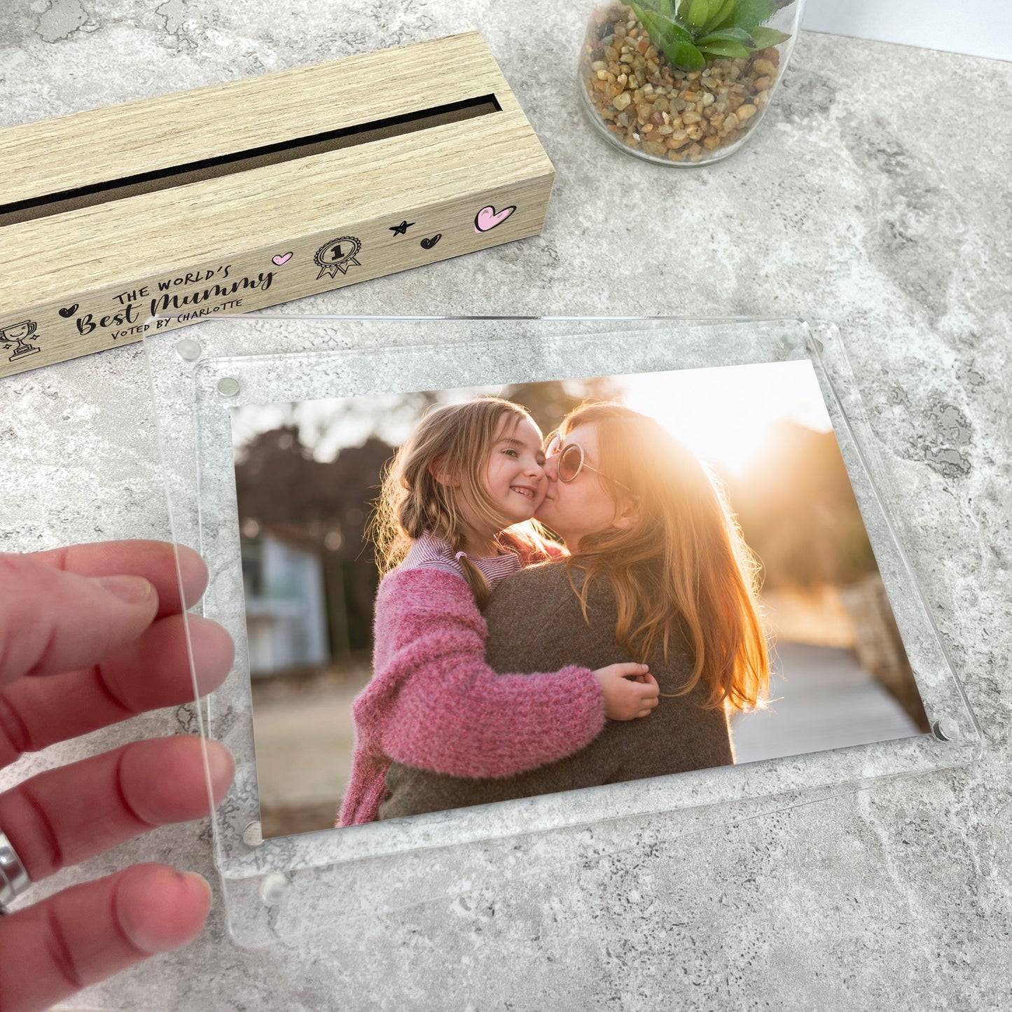 Personalised The World's Best Mum Wooden Base 6x4" Photo Frame