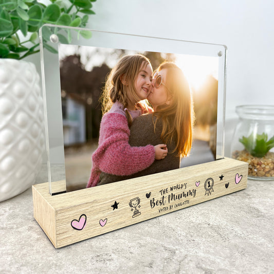 Personalised The World's Best Mum Wooden Base 6x4" Photo Frame