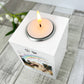 Personalised Pet Memorial Rainbow Bridge Photo White Tea Light Holder