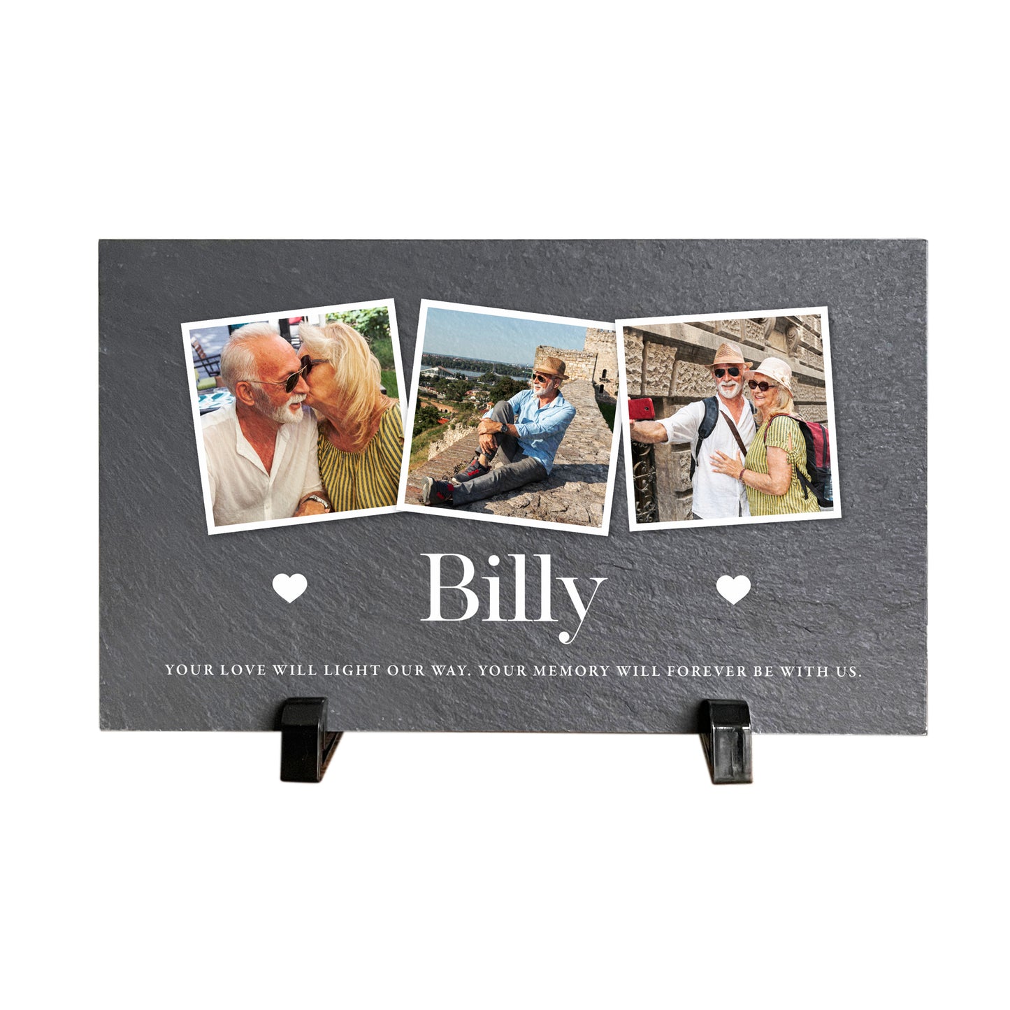 Personalised Memorial Photo Slate With Stand 25 x 15cm