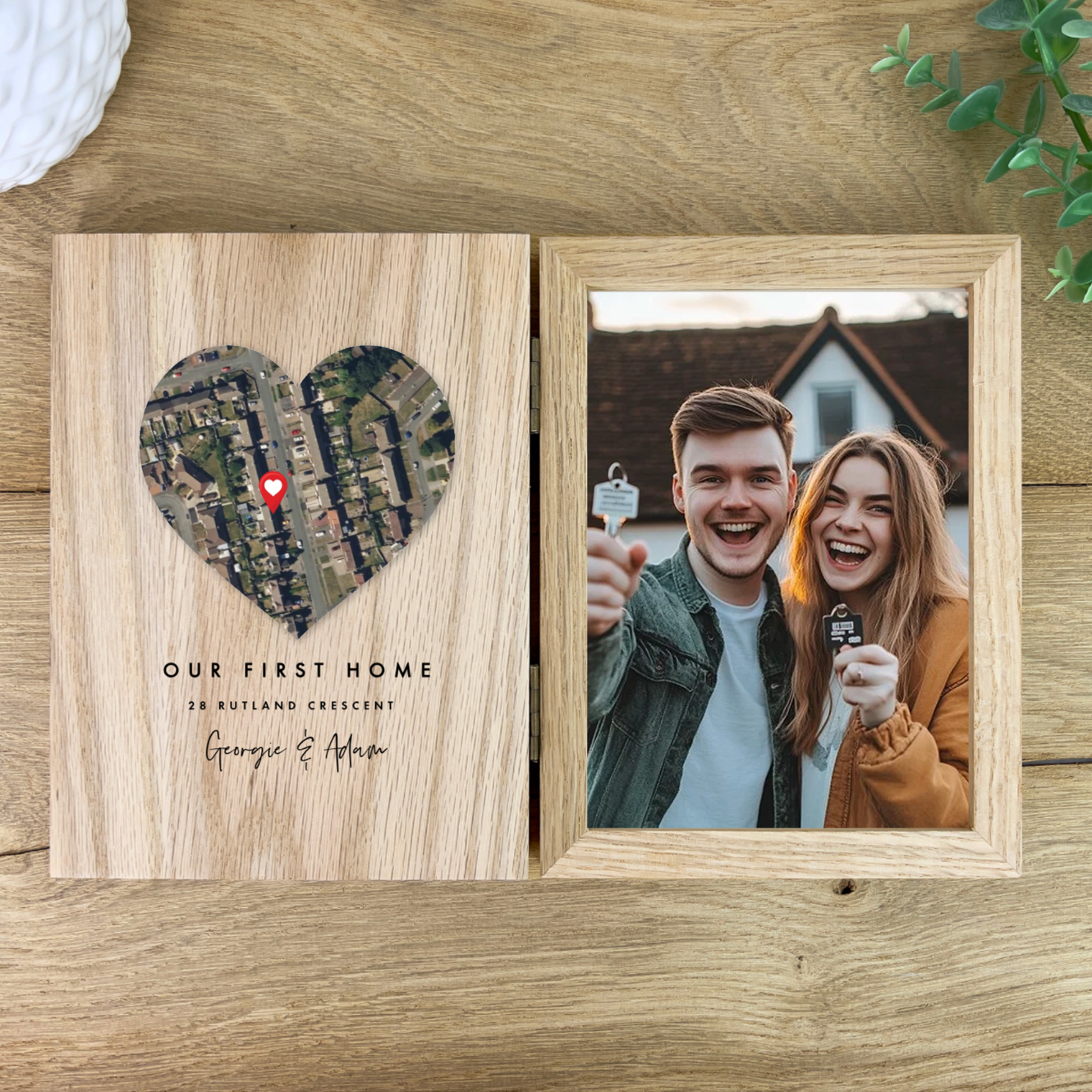 Personalised Heart Map Location Book Photo Frame