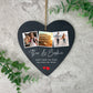 Personalised Couples Photo Slate Heart Hanging Decoration 15 x 16cm