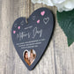 Personalised First Mother's Day Photo Slate Hanging Heart