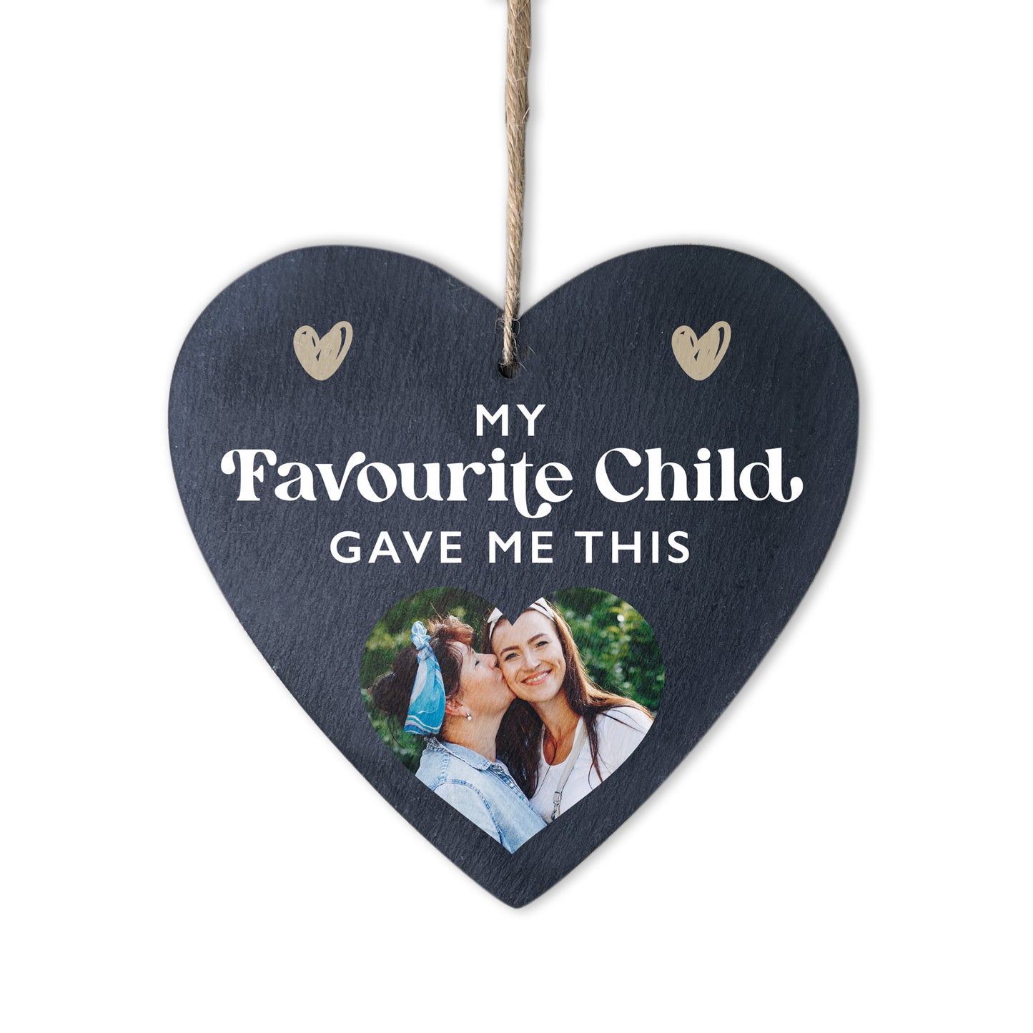 Personalised My Favourite Child Gave Me This Photo Slate Hanging Heart