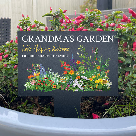 Personalised Little Helpers Welcome Garden Marker