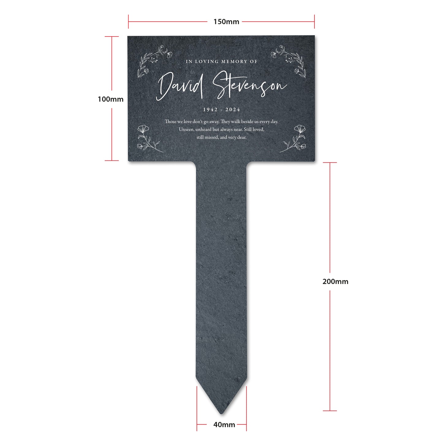 Personalised Large Wreath Memorial Slate Plant Marker