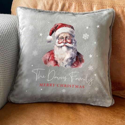 Personalised Any Message Traditional Santa Cuddle Cushion