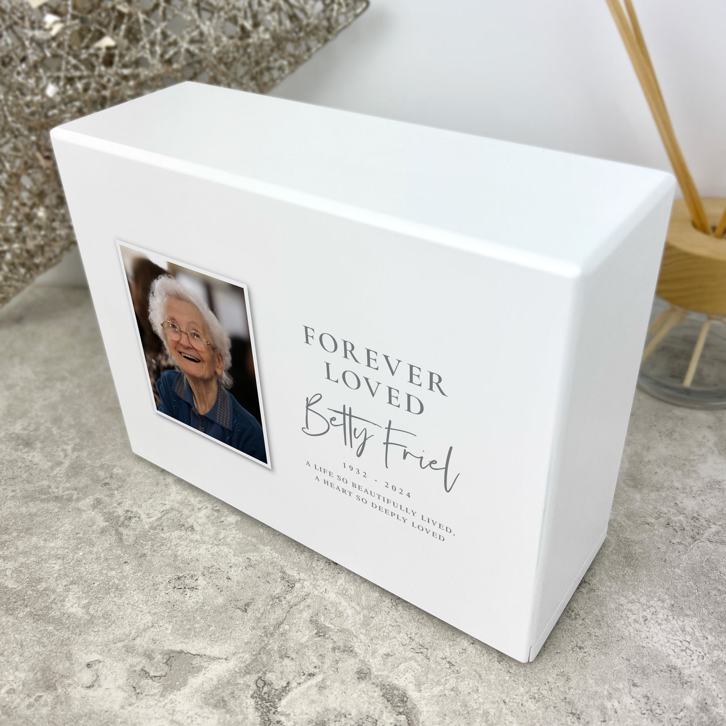 Personalised Forever Loved Photo Cremation Urn For Ashes | 1.09 Litres