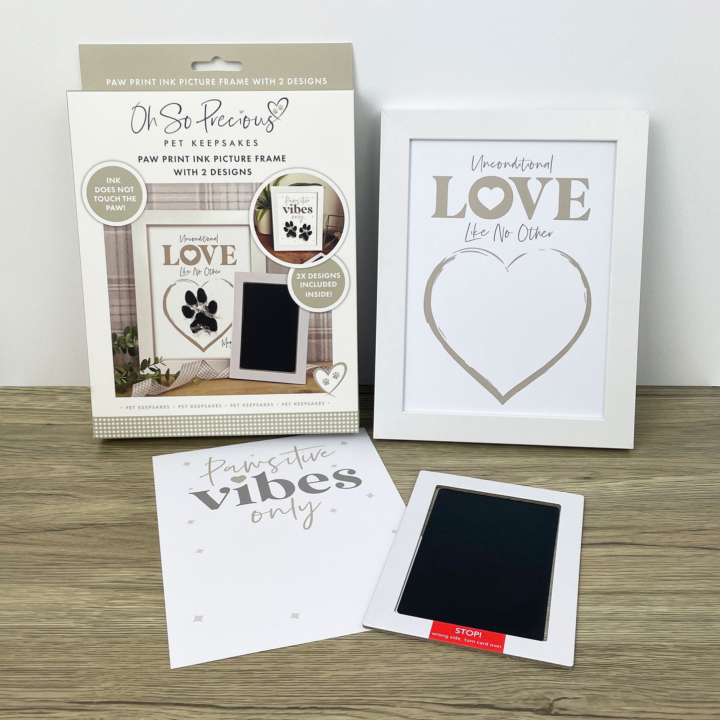 Paw Print Ink Picture Frame With 2 Designs + Ink Pad