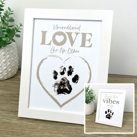 Paw Print Ink Picture Frame With 2 Designs + Ink Pad