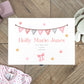 Personalised Pink Garland New Baby White Wooden Keepsake Memory Box - 3 Sizes (22cm | 27cm | 30cm)