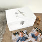 Personalised Initial New Baby White Wooden Keepsake Memory Box - 3 Sizes (22cm | 27cm | 30cm)