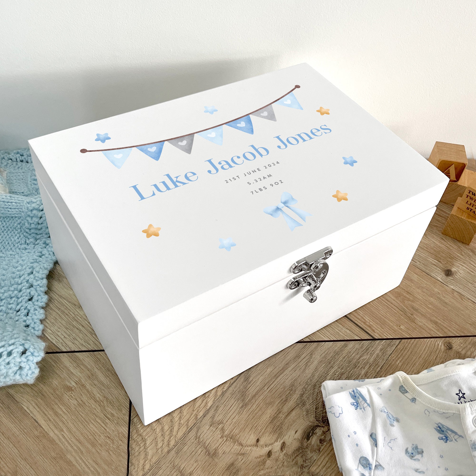 Baby Memory Box | Gift for Godson | Baby popular Keepsake Box | Christening Gift | Baptism Gift Boy | Blessing Gift