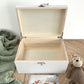 Personalised Jungle Animals New Baby White Wooden Keepsake Memory Box - 3 Sizes (22cm | 27cm | 30cm)