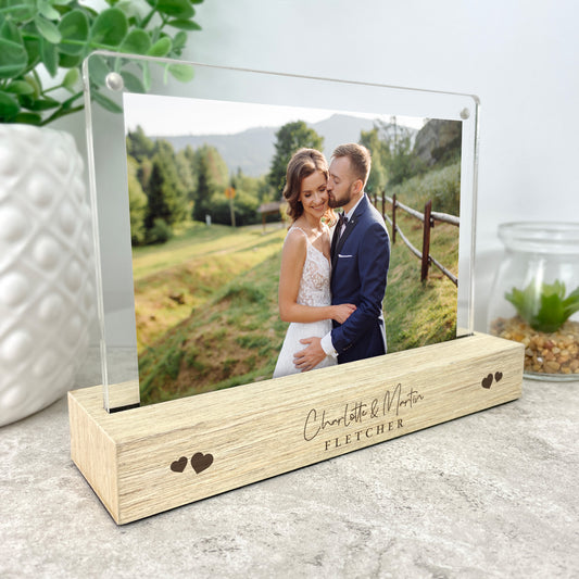 Personalised Wedding Wooden Base 6x4" Photo Frame