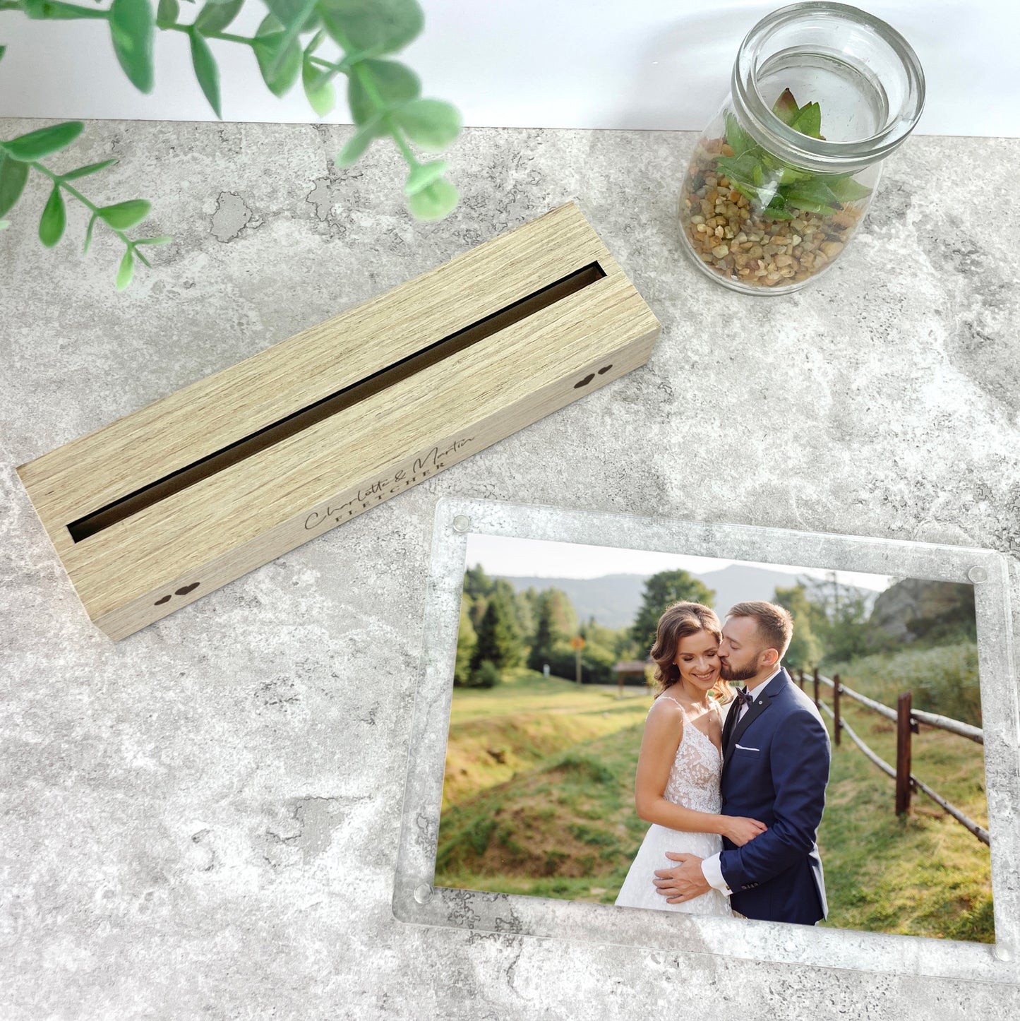 Personalised Wedding Wooden Base 6x4" Photo Frame