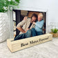 Personalised Any Message Bold Text Wooden Base 6x4" Photo Frame