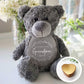 Personalised Wreath Ashes Keepsake Memory Bear - Grey