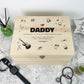 Personalised Fathers Day Doodle Sketch Design Pine Memory Box - 5 Sizes (16cm|20cm|26cm|30cm|36cm)