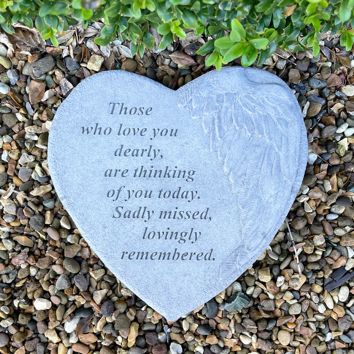 Large 23cm Memorial Heart Stone with Wing - Those Who Love You – The ...