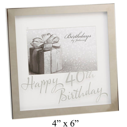 'Happy Milestone Birthday' Mirror Print Box Photo Frame - Various Ages