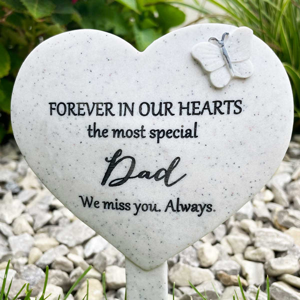 Heart Shaped Graveside Stake - Dad – The Lovely Keepsake Company