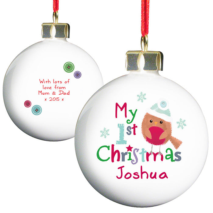 Personalised 1st hot sale christmas baubles