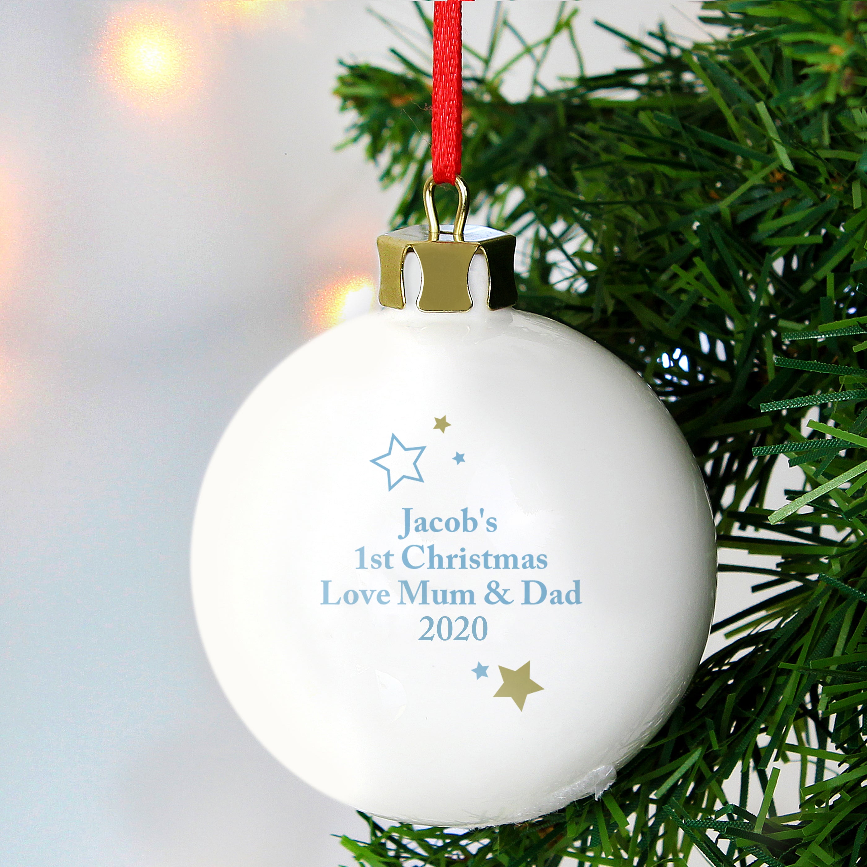 Personalised baby's hot sale first xmas bauble