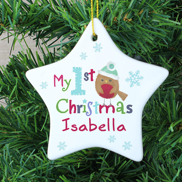 Personalised \'My 1st Christmas\' Ceramic Star Decoration – The ...