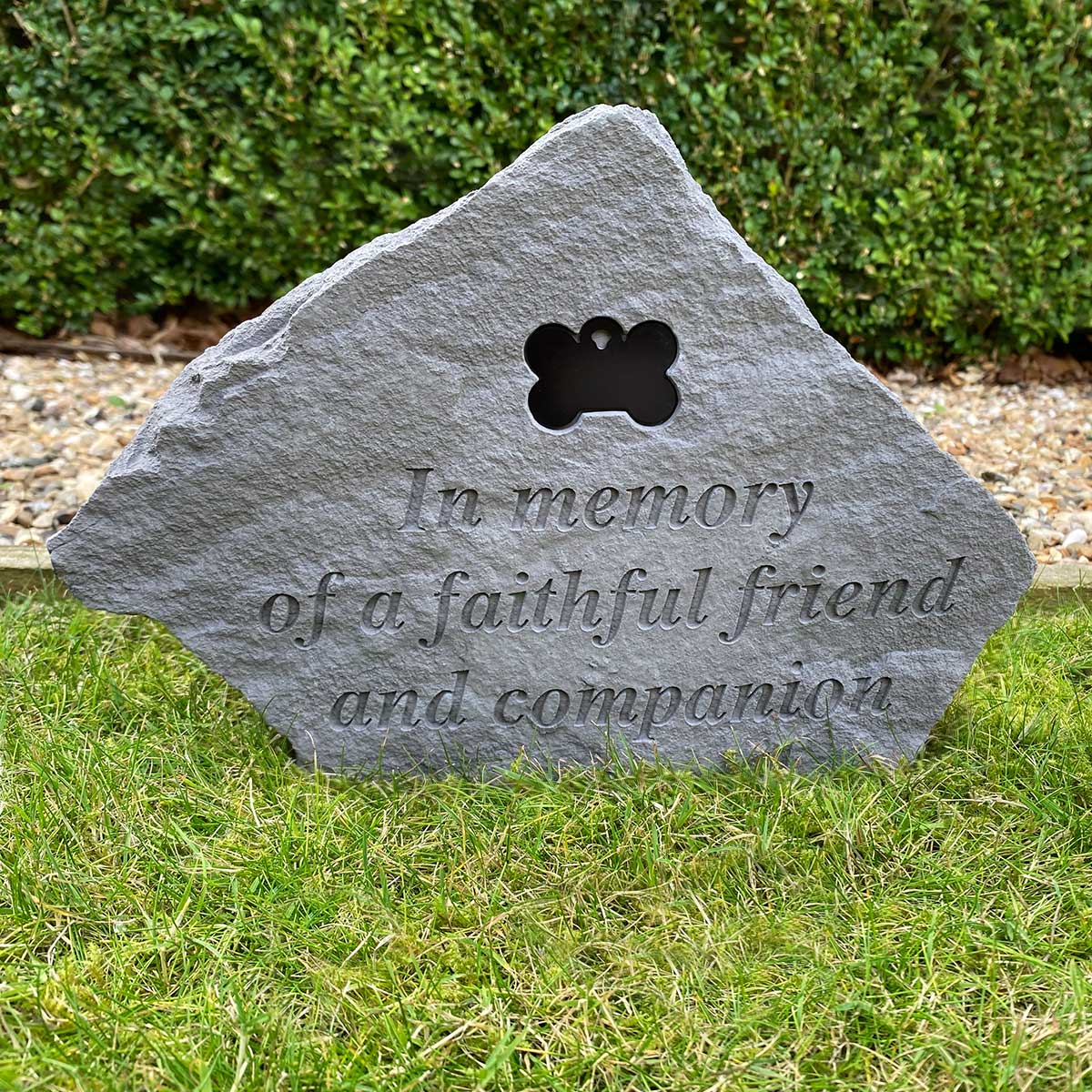 Personalisable Large Outdoor Pet Memorial Stone - Faithful Friend